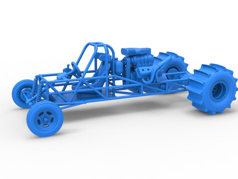 Dirt Dragster Base Scale 1 to 25 3D Принт Модель