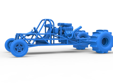 Dirt Dragster Base Scale 1 to 25 3D Принт Модель