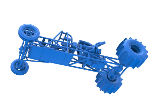 Dirt Dragster Base Scale 1 to 25 3D Принт Модель