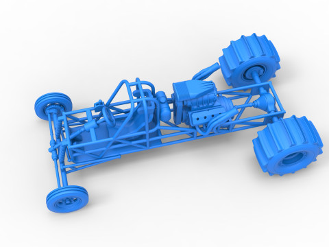 Dirt Dragster Base Scale 1 to 25 3D Принт Модель