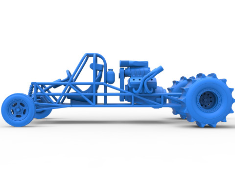 Dirt Dragster Base Scale 1 to 25 3D Принт Модель