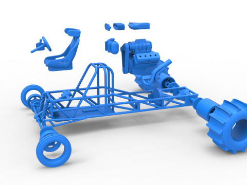 Dirt Dragster Base Scale 1 to 25 3D Принт Модель