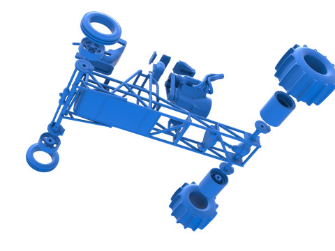 Dirt Dragster Base Scale 1 to 25 3D Принт Модель