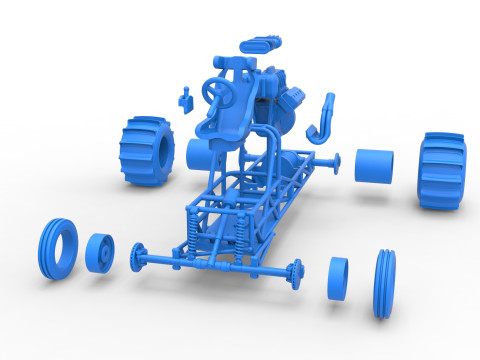 Dirt Dragster Base Scale 1 to 25 3D Принт Модель