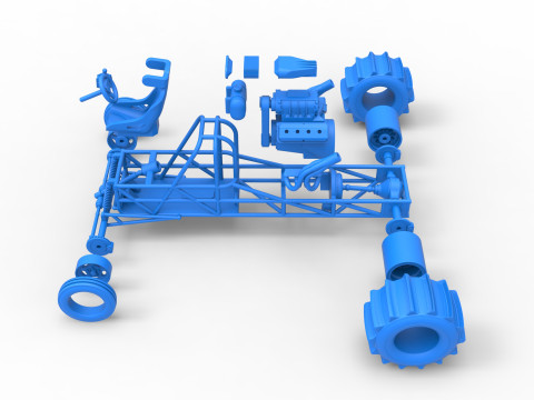 Dirt Dragster Base Scale 1 to 25 3D Принт Модель