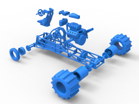 Dirt Dragster Base Scale 1 to 25 3D Принт Модель