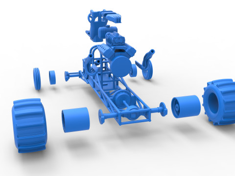 Dirt Dragster Base Scale 1 to 25 3D Принт Модель