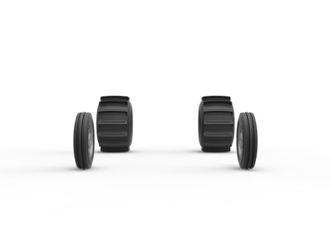 Wheel set of Dirt Dragster Scale 1 to 25 3D Print Model