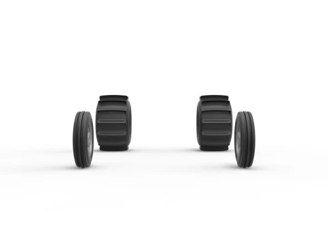 Wheel set of Dirt Dragster Scale 1 to 25 3D Print Model