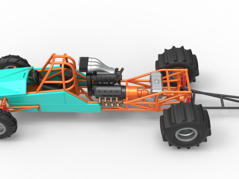 Dirt Dragster Version 3 Scale 1 to 25 Modèles 3D en vedette
