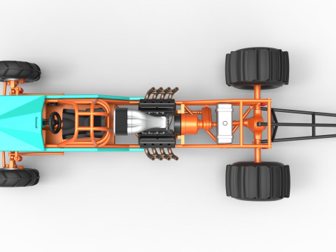 Dirt Dragster Version 3 Scale 1 to 25 Modèles 3D en vedette