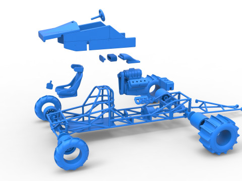 Dirt Dragster Version 3 Scale 1 to 25 Modèles 3D en vedette
