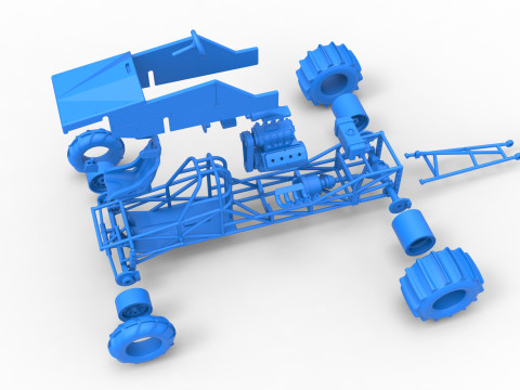Dirt Dragster Version 3 Scale 1 to 25 Modèles 3D en vedette