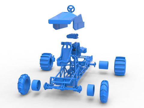 Dirt Dragster Version 3 Scale 1 to 25 Modèles 3D en vedette