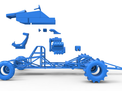 Dirt Dragster Version 3 Scale 1 to 25 Modèles 3D en vedette