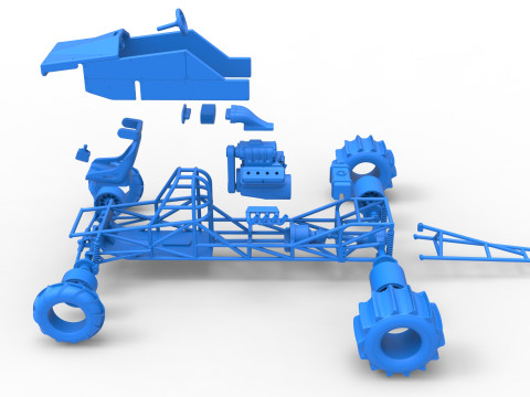 Dirt Dragster Version 3 Scale 1 to 25 Modèles 3D en vedette