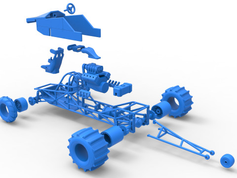 Dirt Dragster Version 3 Scale 1 to 25 Modèles 3D en vedette