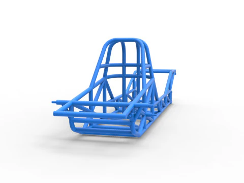 Frame of Dirt Dragster 4wd Scale 1 to 25 3D Print Model