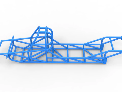 Frame of Dirt Dragster 4wd Scale 1 to 25 3D Print Model