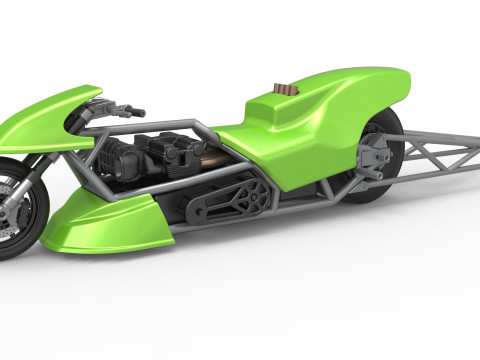 Top fuel dragster motorcycle Scale 1 to 25 3D Print Model