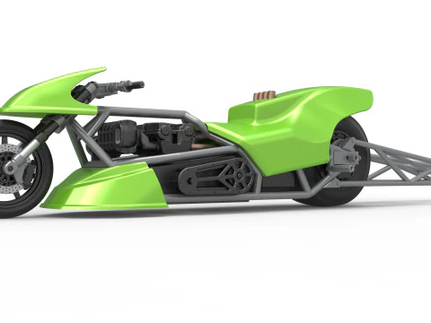 Top fuel dragster motorcycle Scale 1 to 25 3D Print Model
