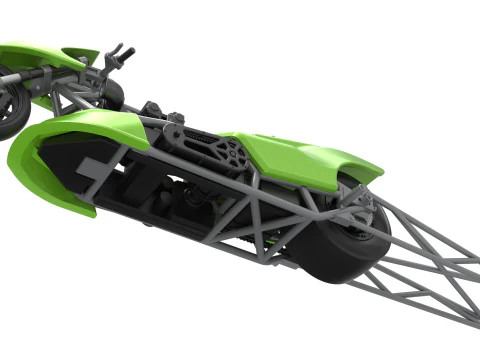 Top fuel dragster motorcycle Scale 1 to 25 3D Print Model
