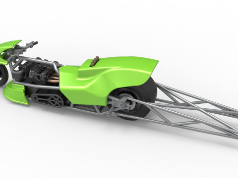 Top fuel dragster motorcycle Scale 1 to 25 Modello di stampa 3D