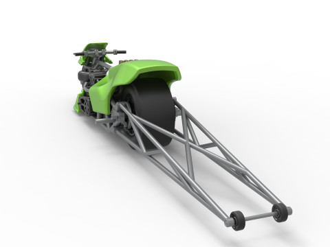 Top fuel dragster motorcycle Scale 1 to 25 Modello di stampa 3D