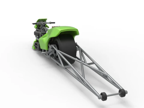 Top fuel dragster motorcycle Scale 1 to 25 3D Print Model