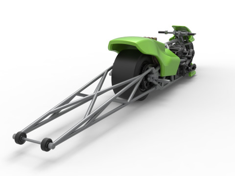 Top fuel dragster motorcycle Scale 1 to 25 Modello di stampa 3D