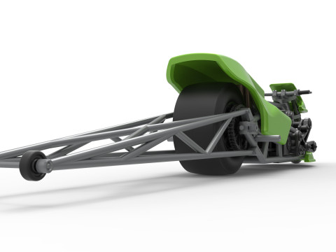 Top fuel dragster motorcycle Scale 1 to 25 Modello di stampa 3D