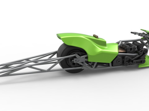 Top fuel dragster motorcycle Scale 1 to 25 Modello di stampa 3D