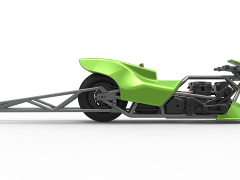 Top fuel dragster motorcycle Scale 1 to 25 Modello di stampa 3D