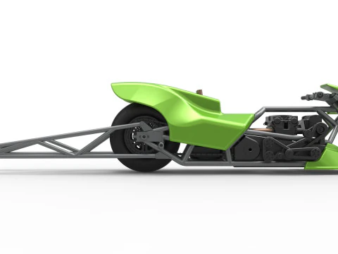 Top fuel dragster motorcycle Scale 1 to 25 3D Print Model