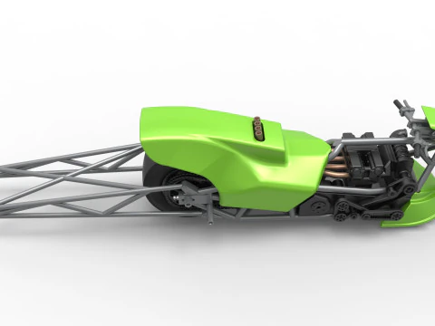 Top fuel dragster motorcycle Scale 1 to 25 3D Print Model