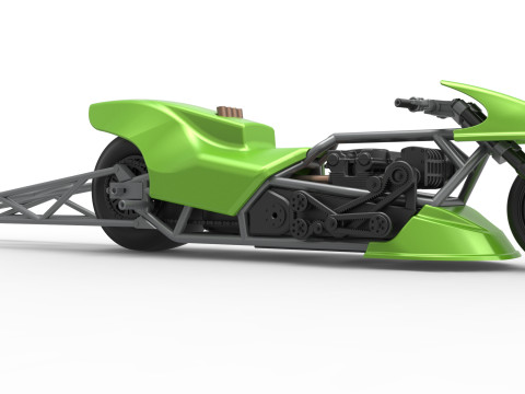 Top fuel dragster motorcycle Scale 1 to 25 Modello di stampa 3D
