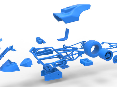 Top fuel dragster motorcycle Scale 1 to 25 Modello di stampa 3D