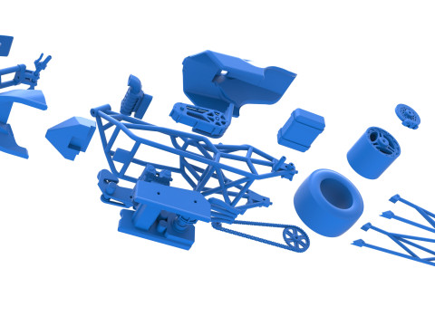 Top fuel dragster motorcycle Scale 1 to 25 Modello di stampa 3D