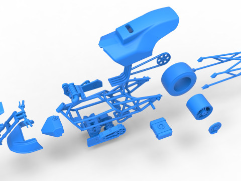 Top fuel dragster motorcycle Scale 1 to 25 Modello di stampa 3D