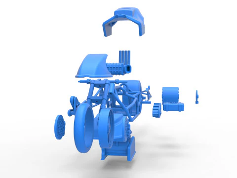 Top fuel dragster motorcycle Scale 1 to 25 3D Print Model