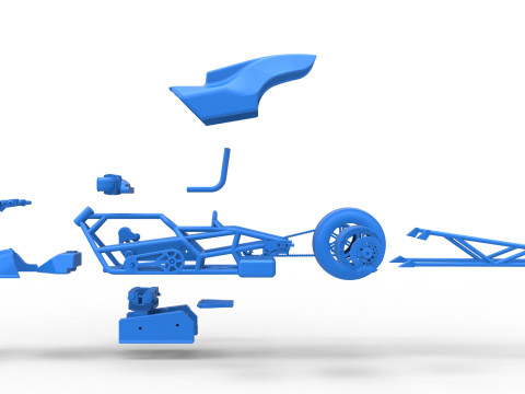 Top fuel dragster motorcycle Scale 1 to 25 Modello di stampa 3D