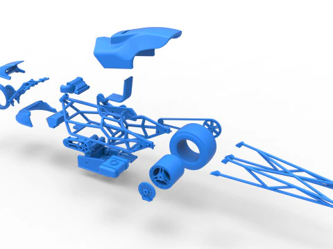 Top fuel dragster motorcycle Scale 1 to 25 3D Print Model
