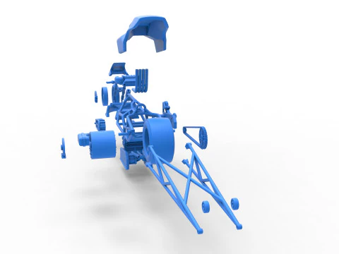 Top fuel dragster motorcycle Scale 1 to 25 3D Print Model