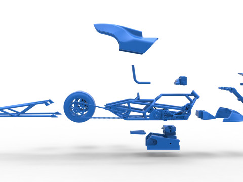 Top fuel dragster motorcycle Scale 1 to 25 Modello di stampa 3D