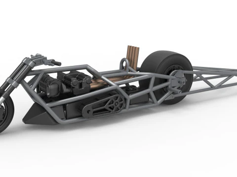 Верхній паливний драгстер мотоцикла Базова шкала від 1 до 25 3D Принт Модель