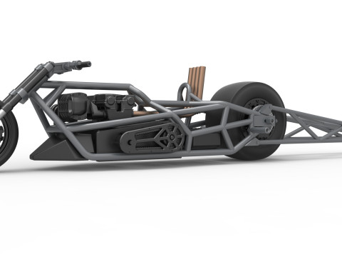 Top fuel dragster motorcycle Base Scale 1 to 25 3D Baskı Modeli