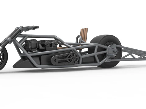 Top fuel dragster motorcycle Base Scale 1 to 25 3D Print Model