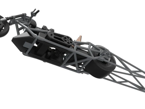 Top fuel dragster motorcycle Base Scale 1 to 25 3D Print Model