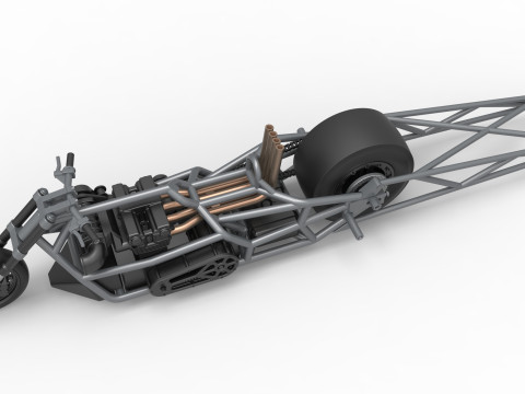 Top fuel dragster motorcycle Base Scale 1 to 25 3D Baskı Modeli