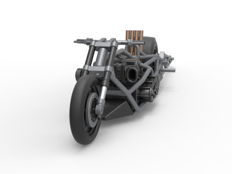 Top fuel dragster motorcycle Base Scale 1 to 25 3D Baskı Modeli